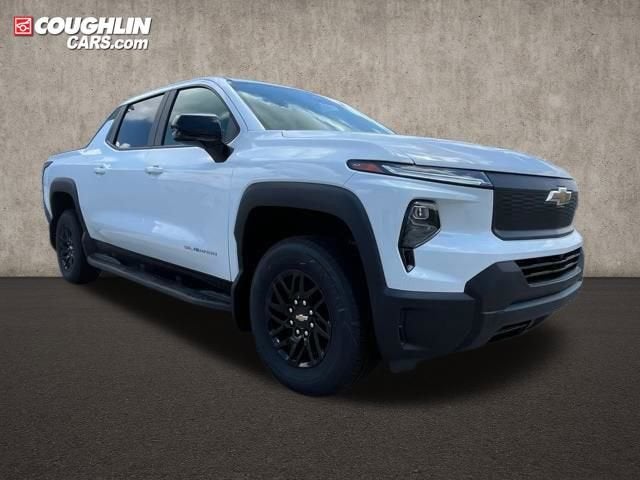 2024 Chevrolet Silverado EV Work Truck in Summit White — front three-quarter view