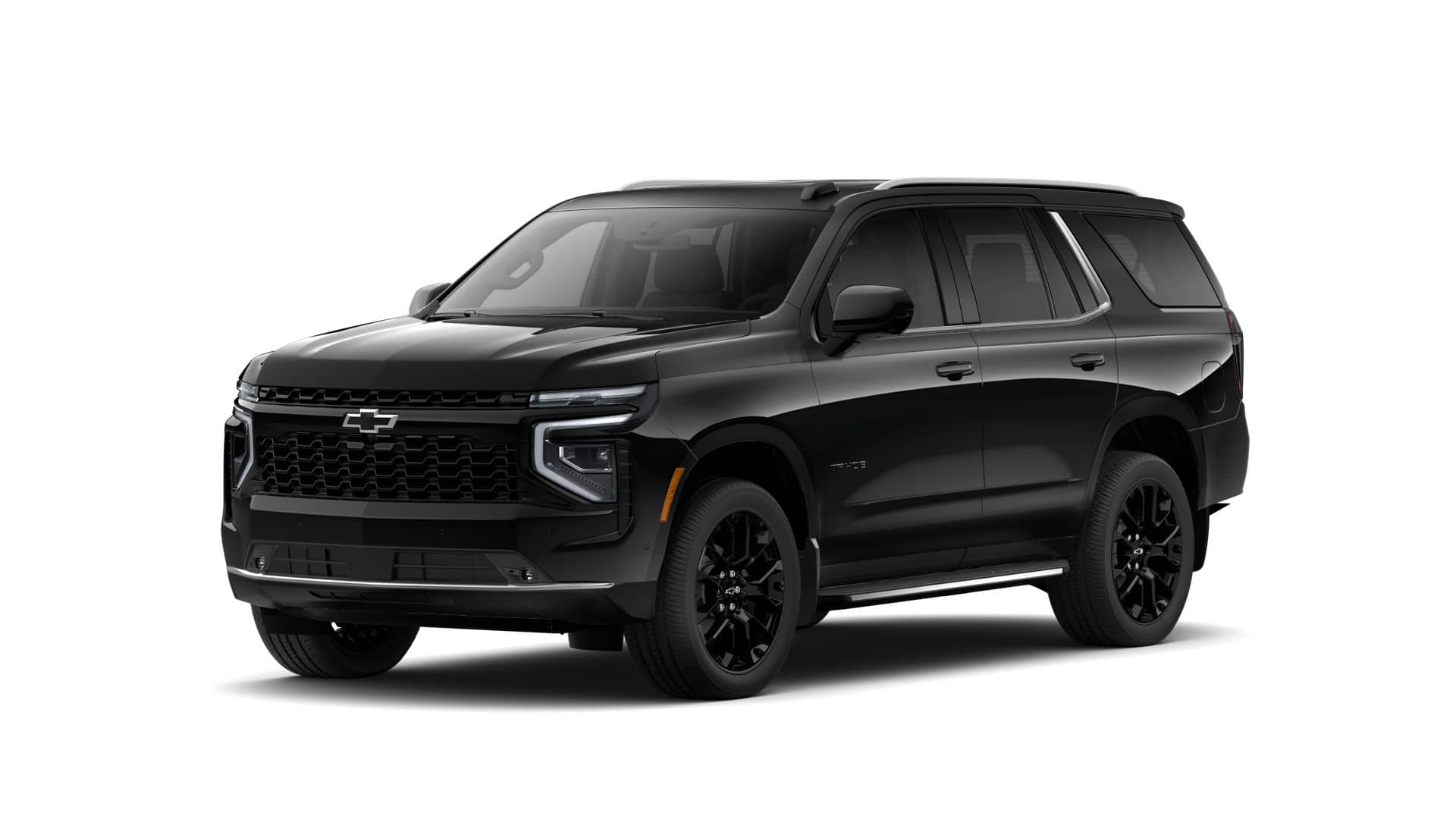 2026 Chevrolet Tahoe LT in Black — front three-quarter view