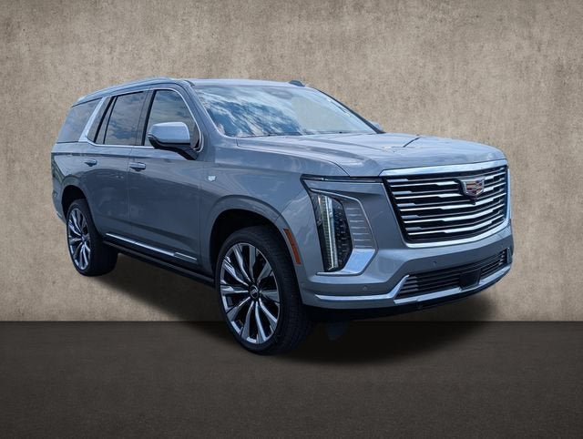 2026 Cadillac Escalade Platinum Luxury in Argent Silver Metallic — front three-quarter view
