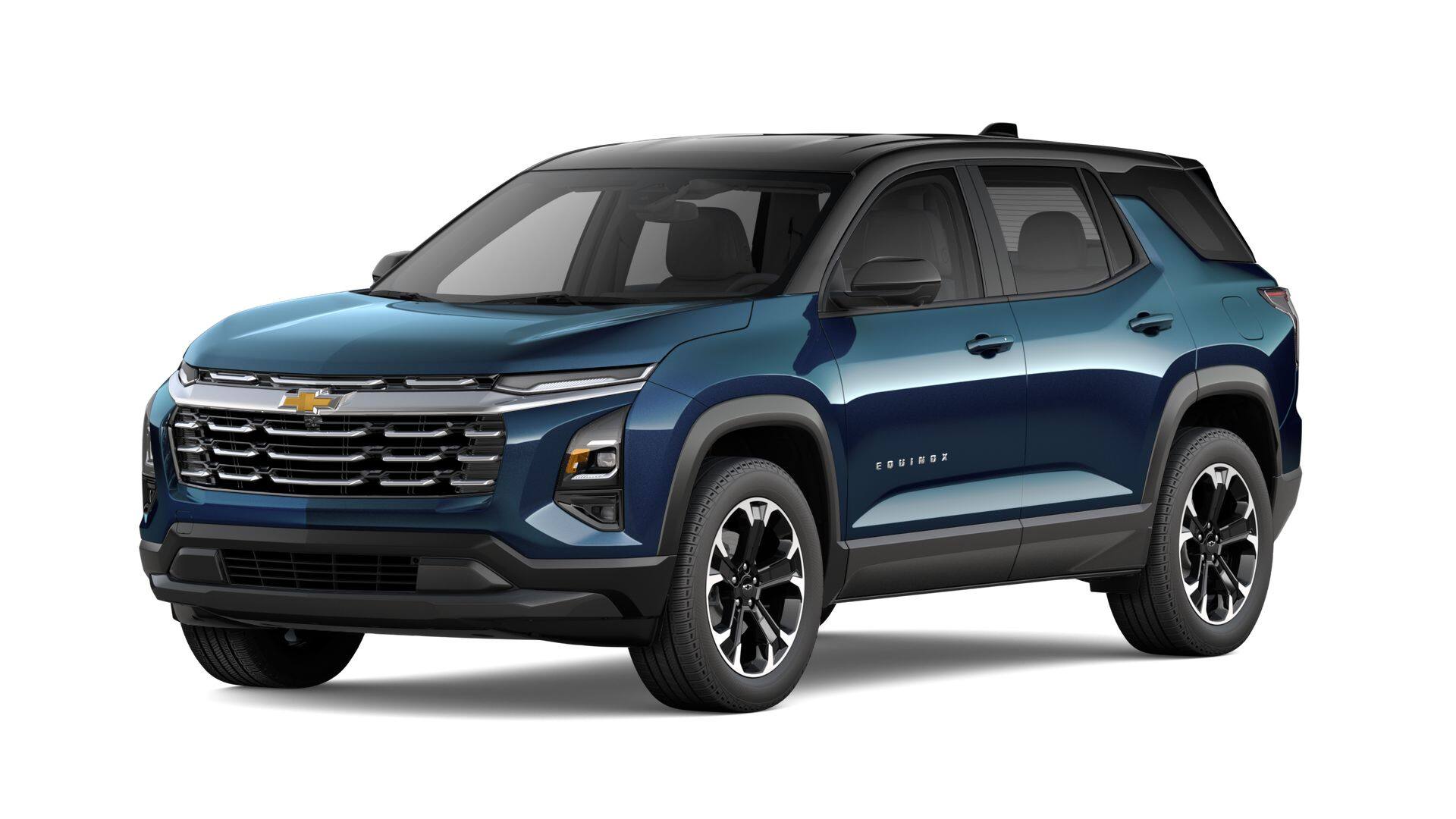 2027 Chevrolet Equinox AWD LT in Lakeshore Blue Metallic — front three-quarter view