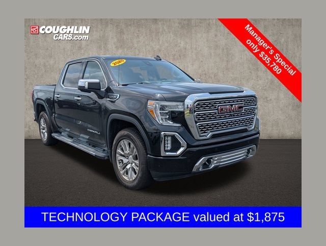 2020 GMC Sierra 1500 Denali in Onyx Black — front three-quarter view