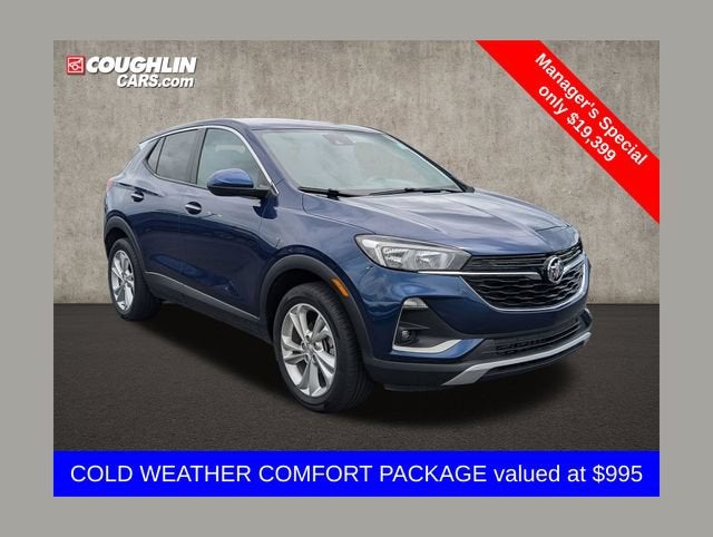 2023 Buick Encore GX Preferred in Sapphire Metallic — front three-quarter view